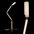 Modern Adjustable Floor Lamp With White Marble Shade And Flexible Arm Design