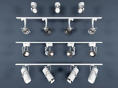 Various Track Mounted Downlights And Spotlights Modern Design Lighting Fixtures For Home 3d model