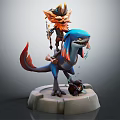 Modern game character small monster shark monster 3d model