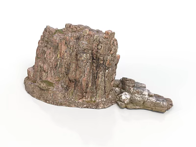 Wood Stone Decorative Craft With Natural Textured Surface And Miniature Design 3d model