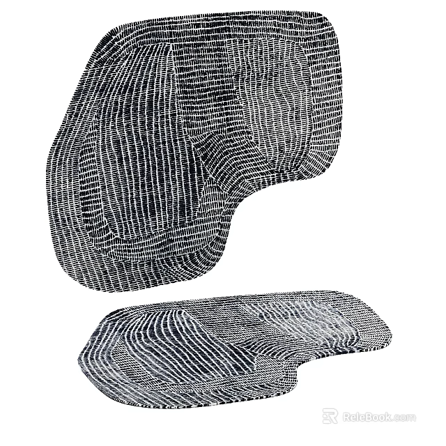 Unique Shaped Rugs With Textured Geometric Patterns 3d model 