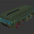Heavy Duty Green Utility Vehicle With Multiple Wheels And Long Body Structure