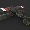 Camouflaged Military Biplane Weapon With Red White Blue Wing Stripes Marked L1 096 4