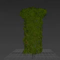 Lush Green Vine Covered Column With Dense Foliage And Natural Texture