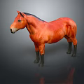 Red Horse Model With Black Mane And Legs On Dark Background