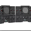 Multiple Grey Control Panels With Knobs Buttons And Meters For Professional Use