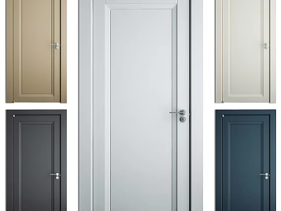 Stylish Flush Doors With Multiple Color Options For Modern Interior Design 3d model