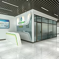Comprehensive Service Hall Interior With Modern Service Counter And Glass Partitions