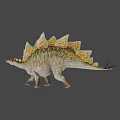 Realistic Stegosaurus Dinosaur With Colorful Spiked Plates In Natural Walking Posture