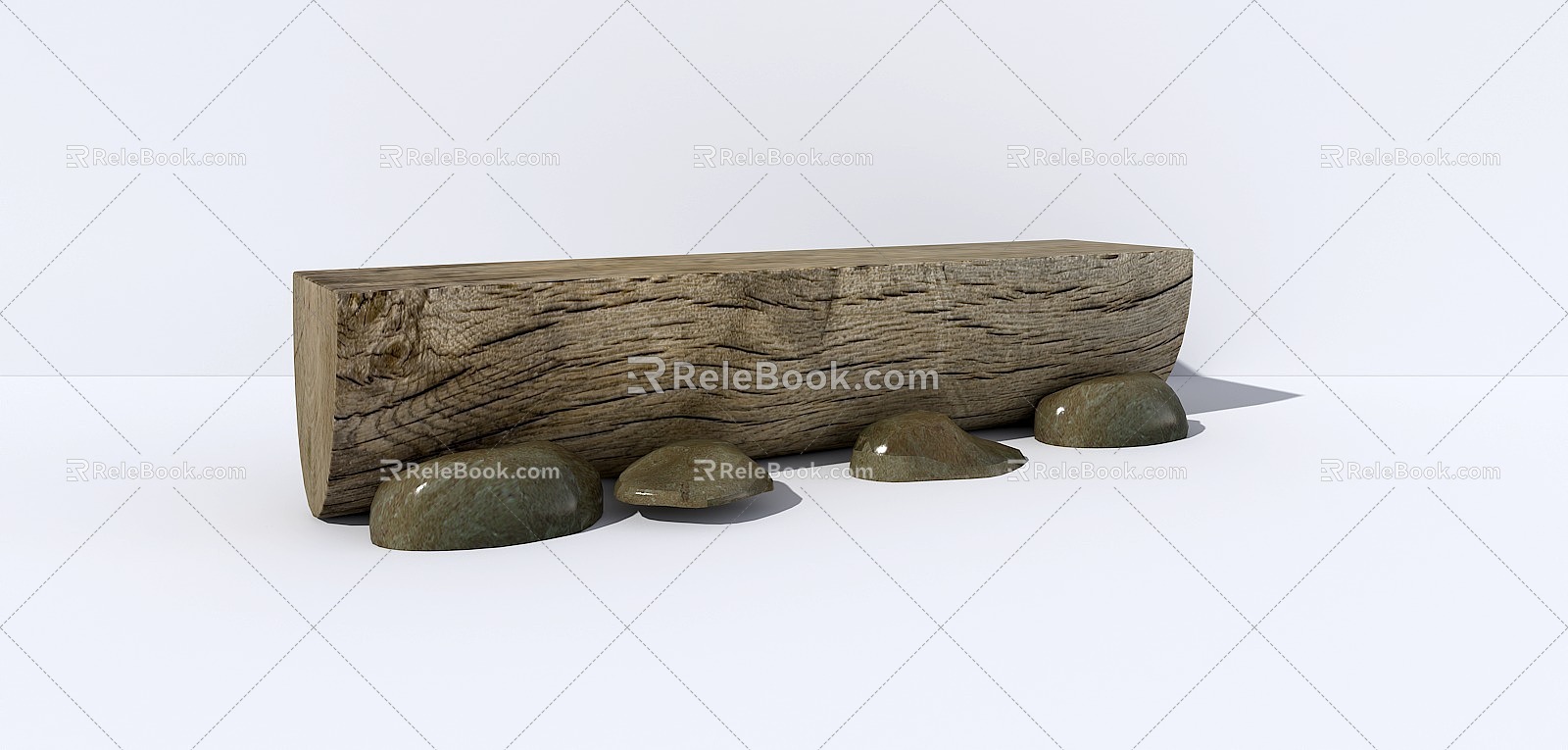 Chinese style stone wood 3d model