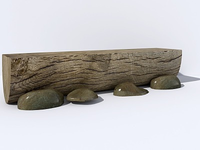 Chinese style stone wood 3d model