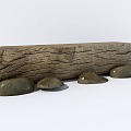 Chinese style stone wood 3d model