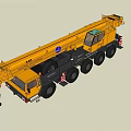 Yellow KATO Crane Truck Heavy Duty Construction Vehicle With Multiple Wheels And Lifting Boom
