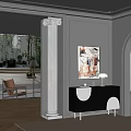 Modern Entryway Cabinet And Sideboard Interior Design With Black Finish White Details And Table Lamp