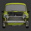 Vintage Yellow Compact Car With Black Hood And Classic Design