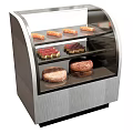 Stainless Steel Glass Display Case Shelf With Three Tier For Pastries And Cakes