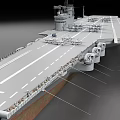 Aircraft Carrier Naval Vessel With Long Flight Deck And Carrier Based Aircraft