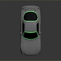 White Sports Car With Green Accents Sleek Design And Alloy Wheels