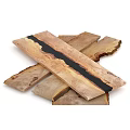 Natural Stone Wood Planks With Organic Edges And Unique Natural Texture