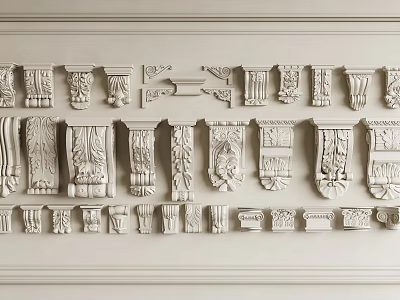 French Carved Stigma Angle Flower Carved Gypsum Component Carved Stigma French Carved Stigma 3d model