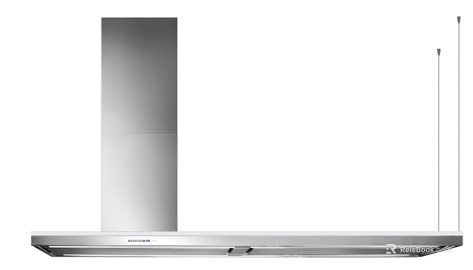 Modern Stainless Steel Range Hood Kitchen Appliance with Sleek Design 3d model 