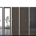 Modern Hinged Doors In Various Styles Glass Panels And Solid Wood For Interior Spaces 3d model