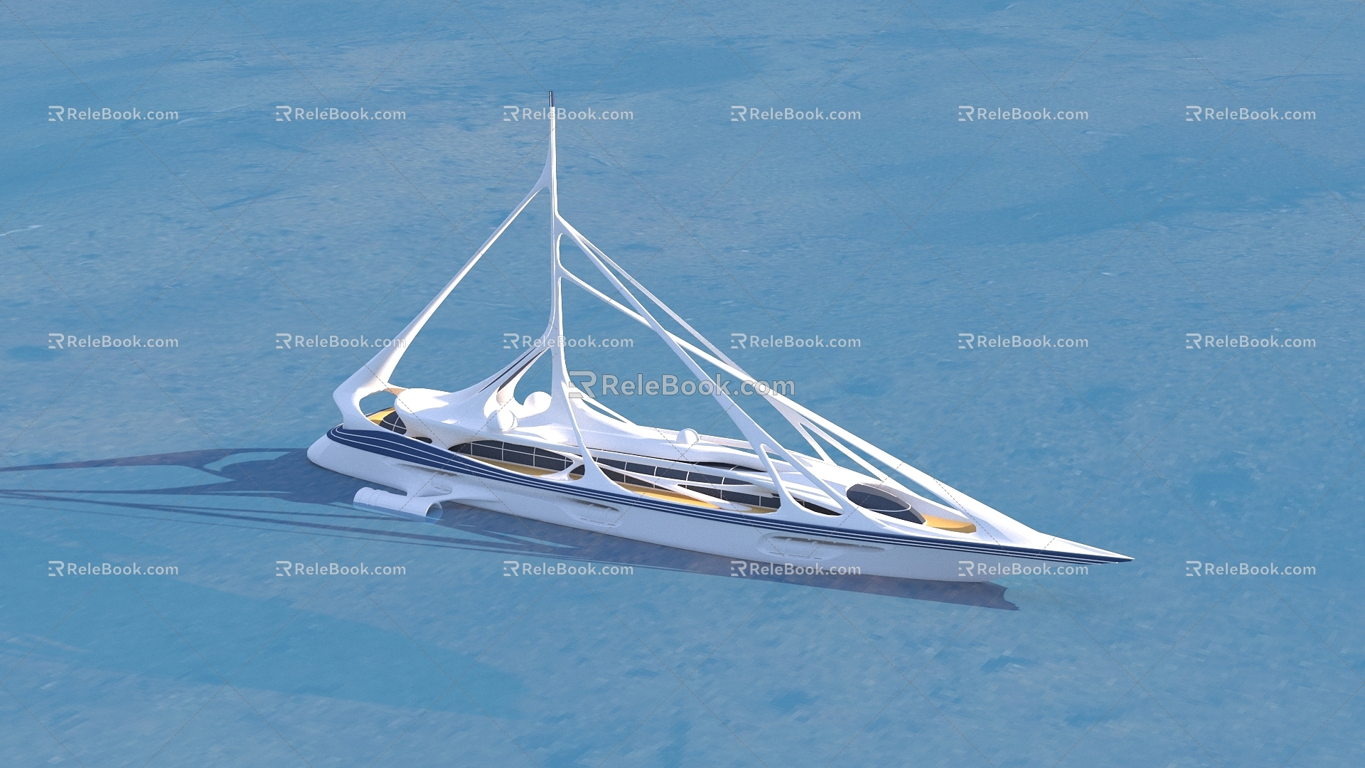 Modern Yacht Future Technology Yacht Future Technology Ship 3d model