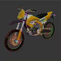 Yellow And White Off Road Motorcycle With Modern Design And Rugged Tires