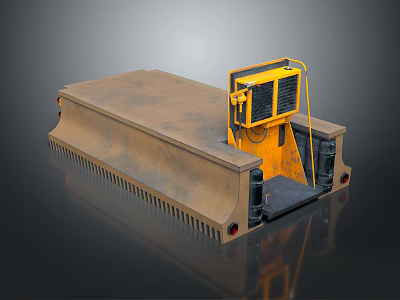 Heavy Duty Industrial Equipment With Brown Metal Structure And Yellow Control Panel 3d model