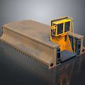 Heavy Duty Industrial Equipment With Brown Metal Structure And Yellow Control Panel