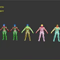 Game Movie Military Characters Action Figures With Different Poses In Military Uniform Against Gray Background