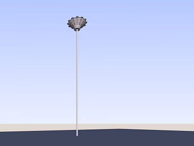 Sleek Tall Outdoor Light with Decorative Lamp Post for Exterior Lighting 3d model