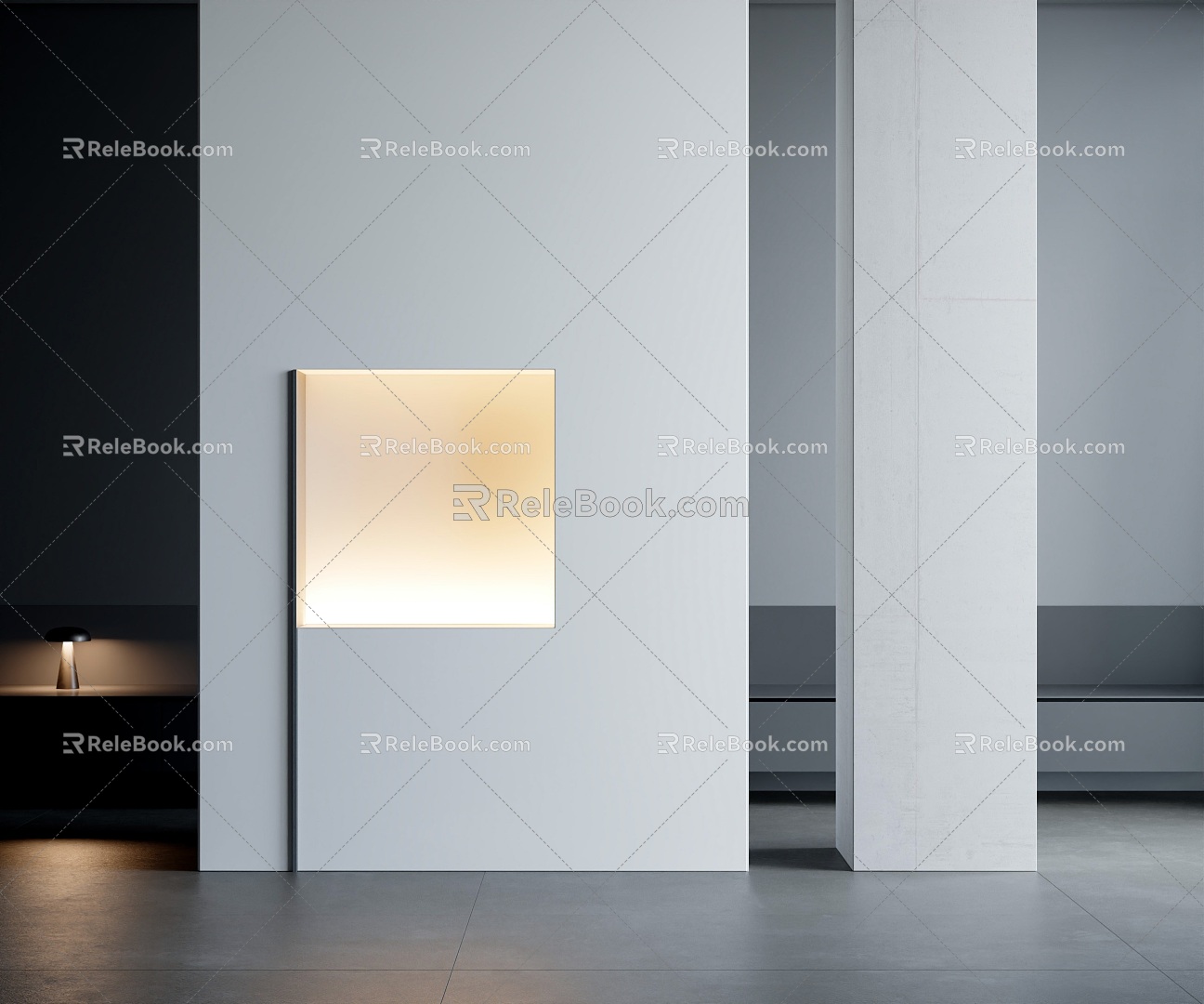 Minimalist Entrance Decorative Entrance Partition Light Box Background Wall 3d model