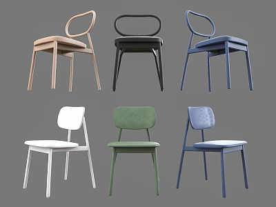 Modern Dining Chairs in Various Colors and Different Designs for Home Interior 3d model