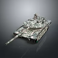 Camouflage Painted Military Tank With Modern Turret And Main Gun Barrel
