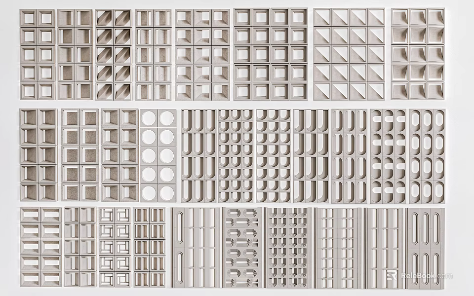 Modern Room Dividers With Various Geometric Patterns And Decorative Designs 3d model 