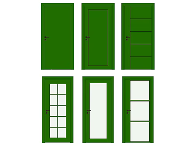Modern swing door single door 3d model