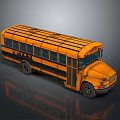 Yellow School Bus With Black Stripes Classic Design Windows And Side Door