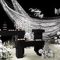 771 YY line curtain sequins wedding display area layout wedding 3d model