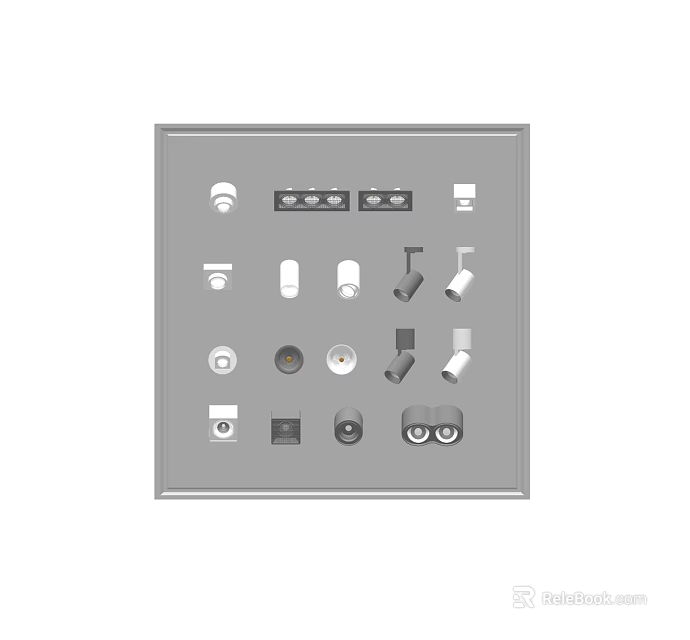 Downlights and Spotlights in Various Modern Styles for Home Lighting 3d model 