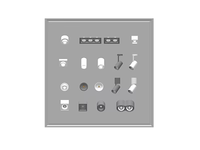 Downlights and Spotlights in Various Modern Styles for Home Lighting 3d model