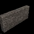 Natural Gray Stone Wall Masonry Structure With Textured Surface And Classic Design 3d model