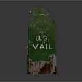 Vintage Green Rusted Mailbox With Letters Text And Number 12