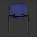 Modern Blue Fabric Chair With Comfortable Backrest And Black Legs