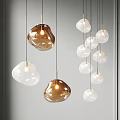Modern Glass Pendant Lights With Transparent And Brown Shades For Interior Decor