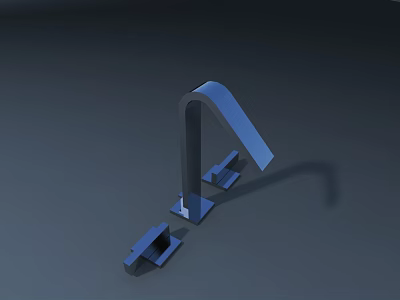 Stylish Modern Faucet With Curved Spout And Sleek Contemporary Design 3d model