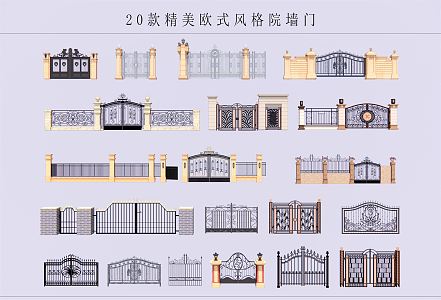 European-style gate 3d model