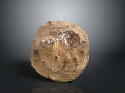 Natural Stone Wood Decorative Sculpture With Rough Textured Surface And Earthy Tones 3d model