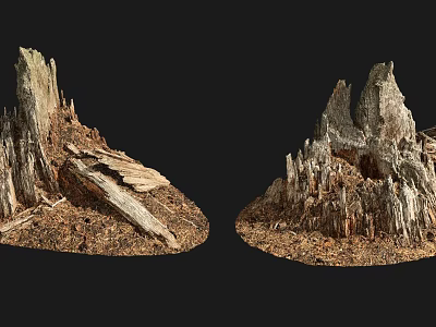 Natural Stone And Wood Decorative Structure With Organic Texture And Shape 3d model