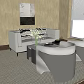 Modern Negotiation Table and Chair Combination Negotiation Table and Chair Combination 3d model